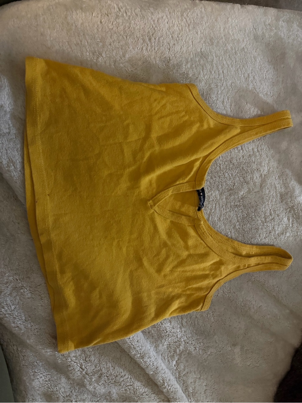 Brandy Melville Yellow Ribbed Crop Tank